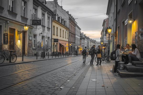 Krakow old town at dusk