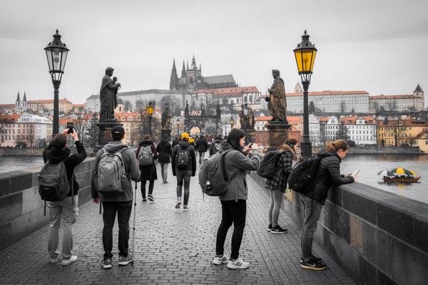 Prague Charles Bridge in spring