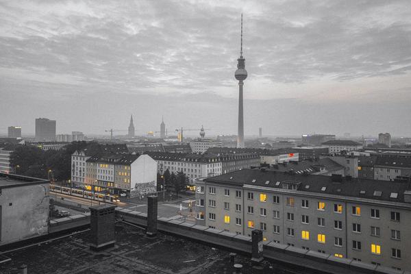 Berlin city skyline with TV tower